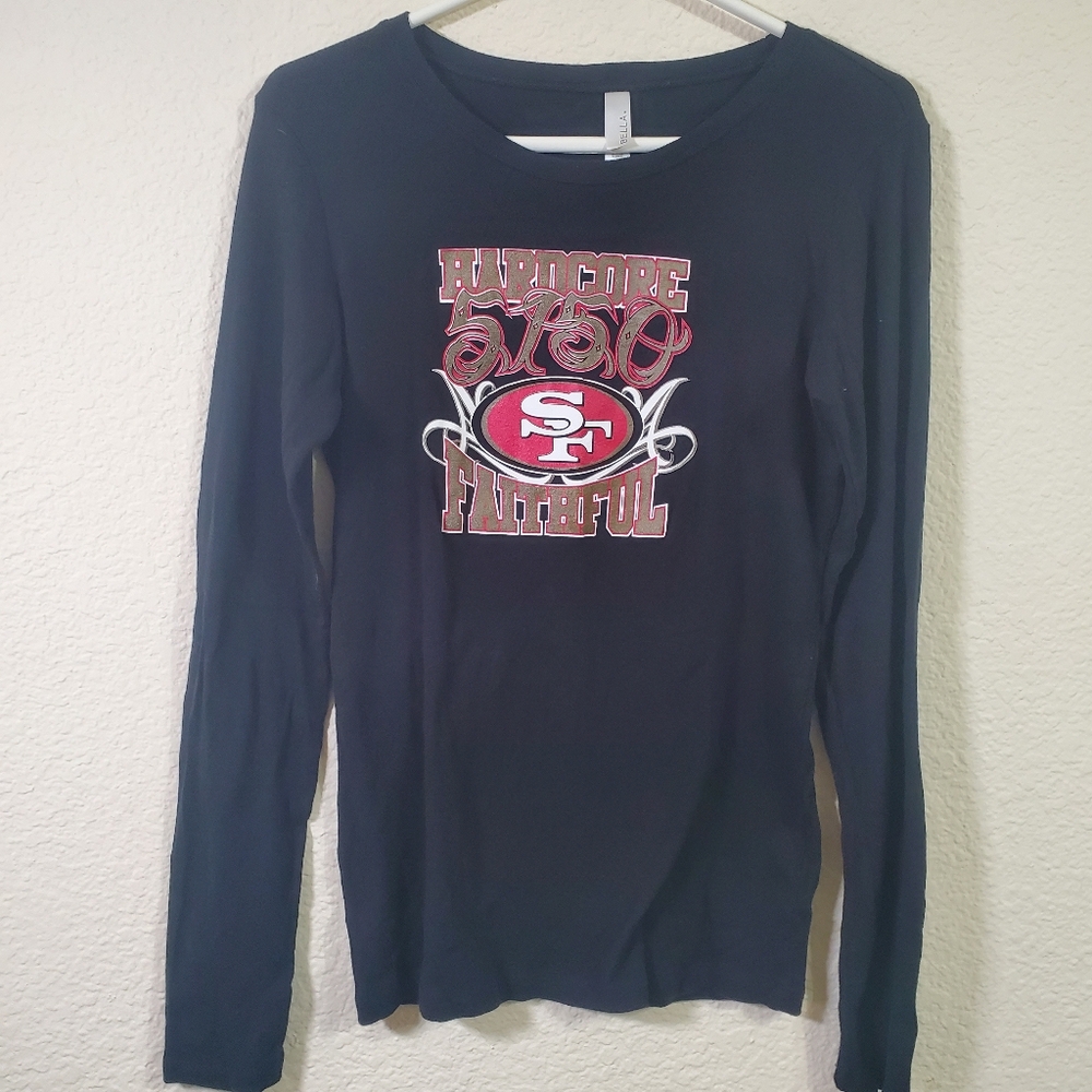 San Francisco Forty Niners 49ers  Long Sleeve Womens Top XL Football Faithful  G